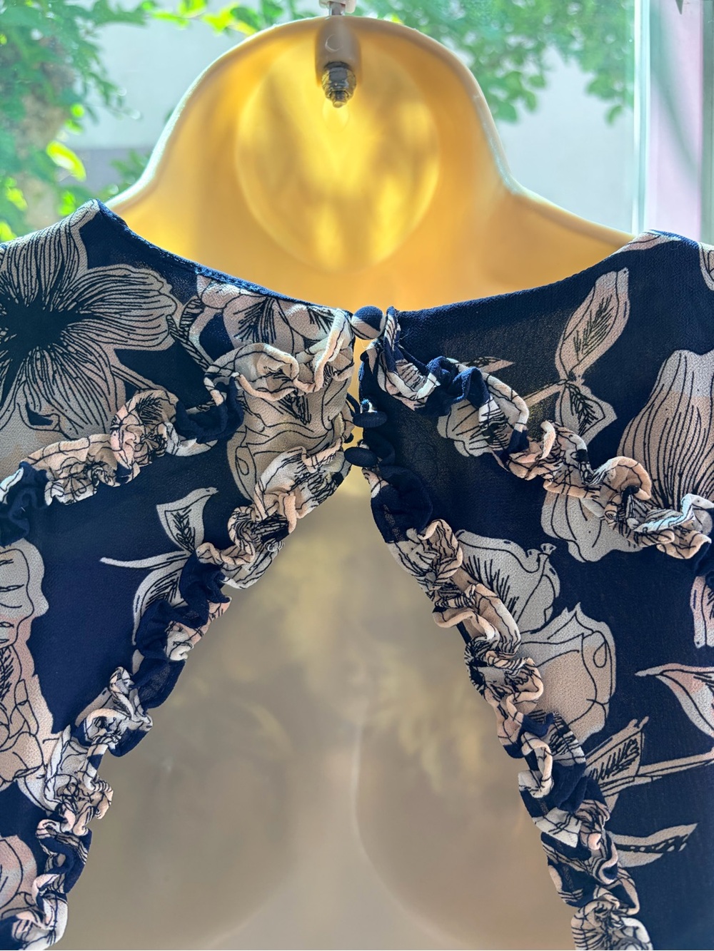 Bardot Navy Dress with Cream Floral Print - Picture 6 of 10